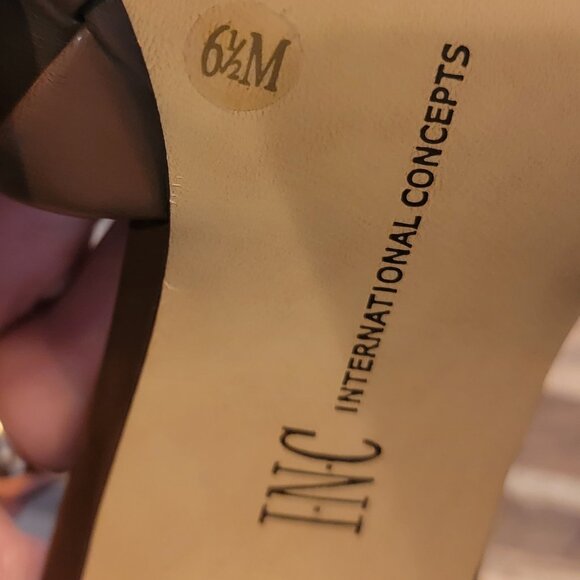 Inc Concepts Chestnut LIAH Braided Square Toe Heeled Slide - Picture 11 of 13